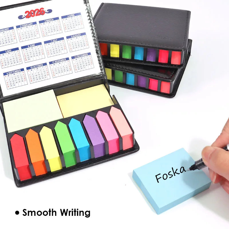 Kraft Paper Magnetic Sticky Memo Notes Set with Arrow Page Markers