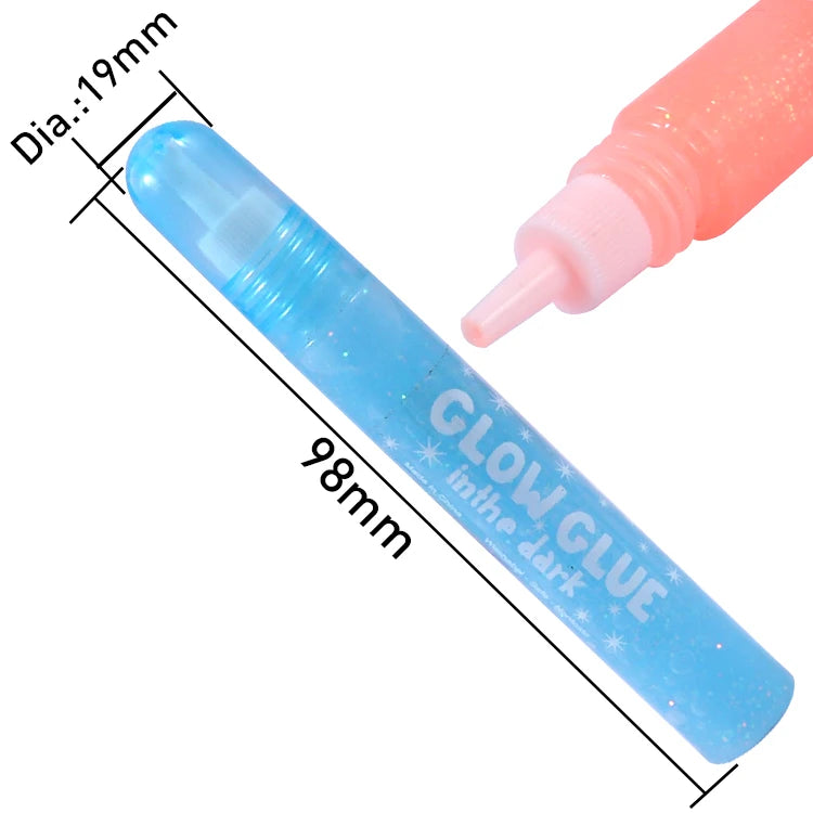 Washable Glow-in-the-Dark Glue 10ml – Set of 6 Colors