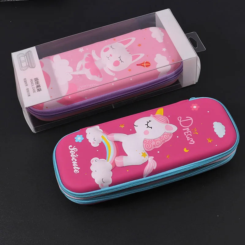 3D EVA Cartoon Double-Layer Pencil Case