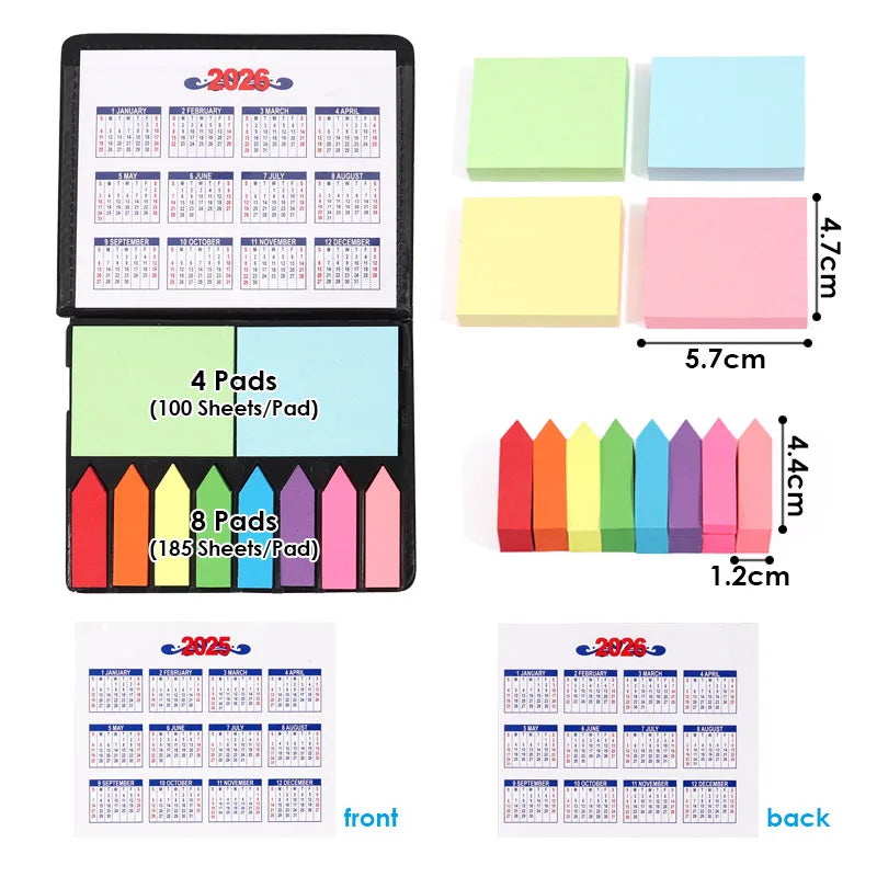Kraft Paper Magnetic Sticky Memo Notes Set with Arrow Page Markers