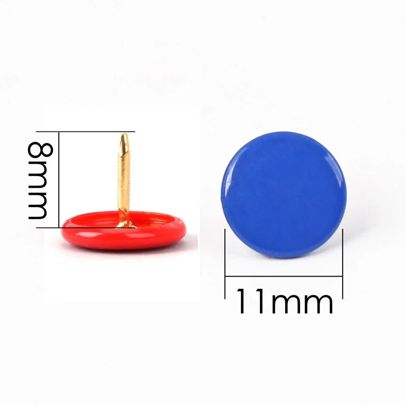 Vinyl Coated Round Head Thumbtacks Assorted Colors – Box of 100