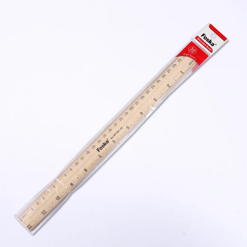 Natural Wood Double-Sided Ruler 30cm / 12in