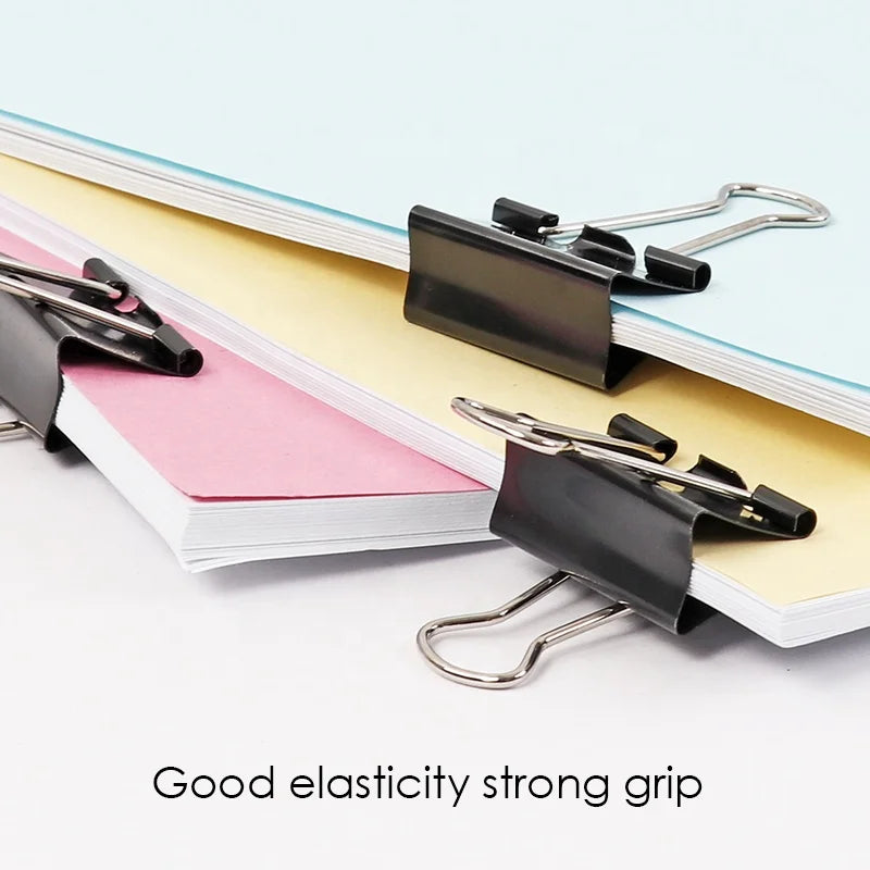 Black Binder Clips – Box of 12