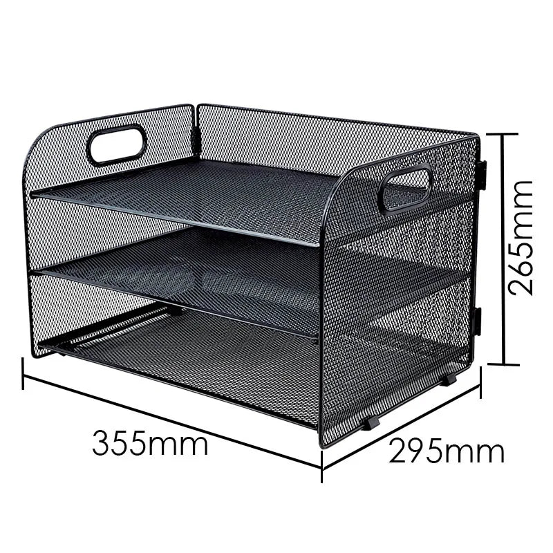 Iron 3-Tier Desktop Document Storage Rack