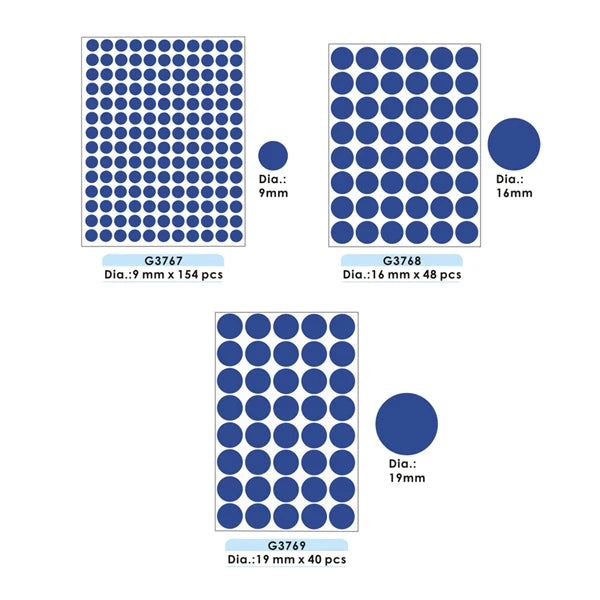 Round Colour Dot Sticker Labels 19 mm – 10 Sheets