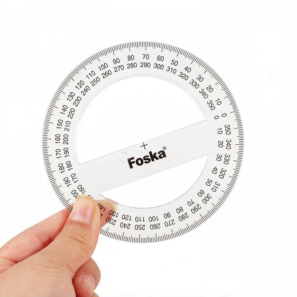 Clear Plastic Protractor 360 Degrees – 10cm