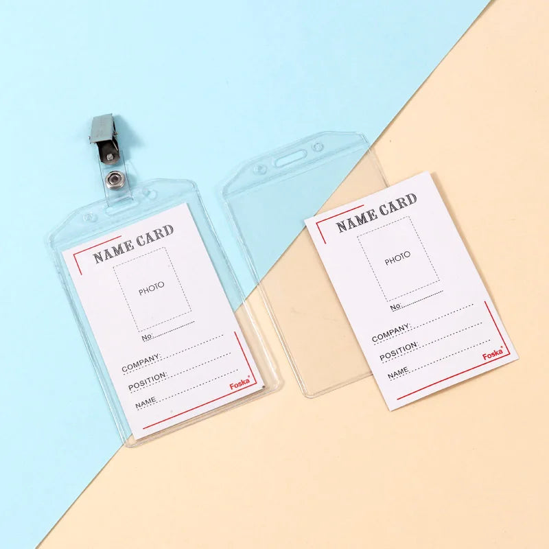 Soft PVC Vertical ID Badge Holder with Metal Clip 118 x 74mm