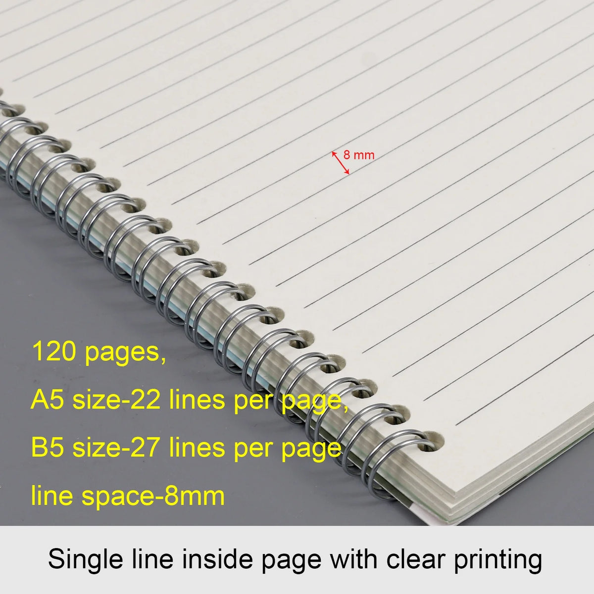 Hard Cover Spiral Coil Journal Notebook 60 Sheets