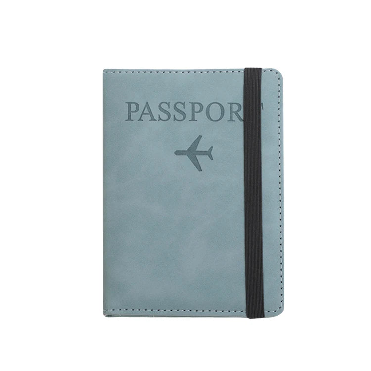 PU Leather Passport Holder Travel Wallet with 8 Card Slots