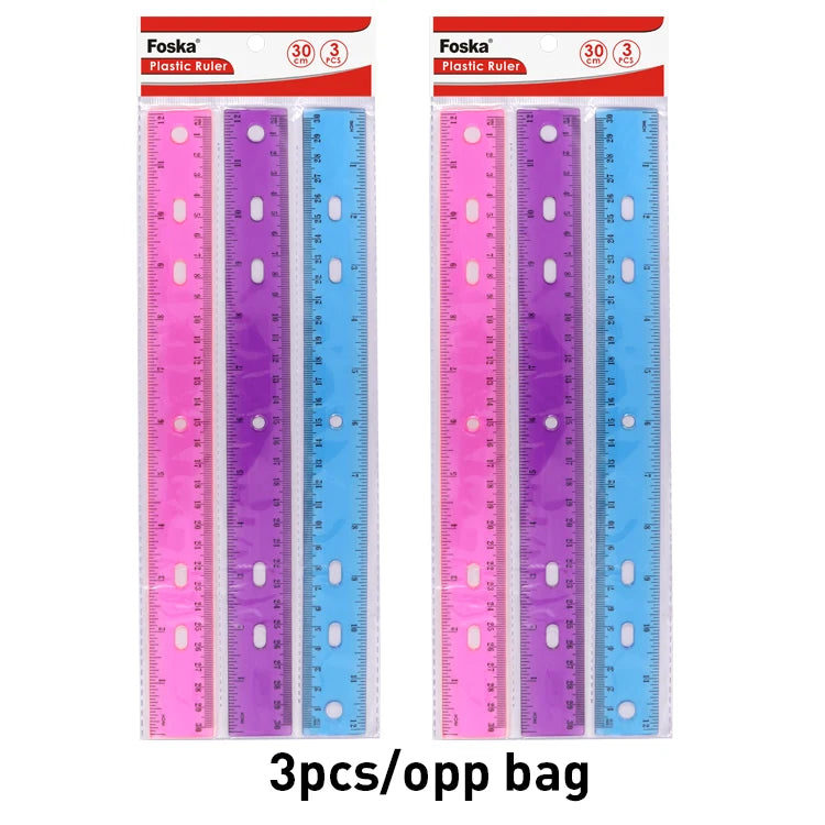Flexible PVC Ruler Set 30cm – Pack of 3