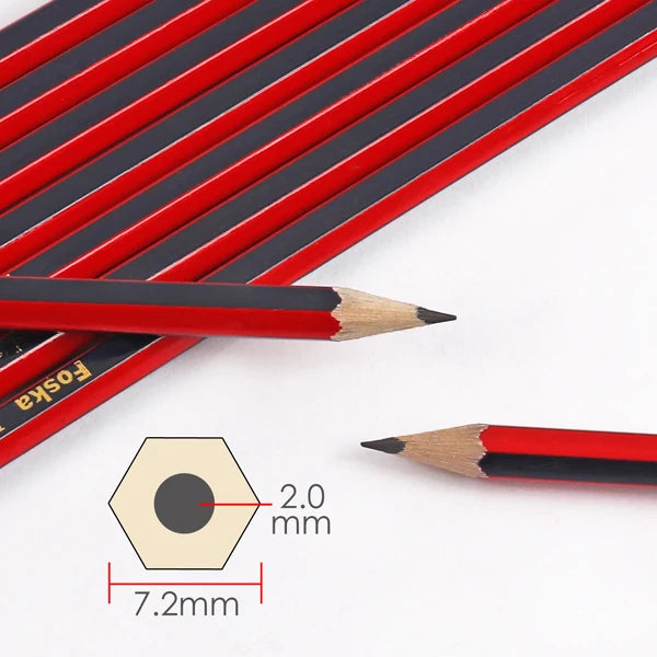 Red & Blue Poplar HB Pencils with Eraser 7" – Box of 12
