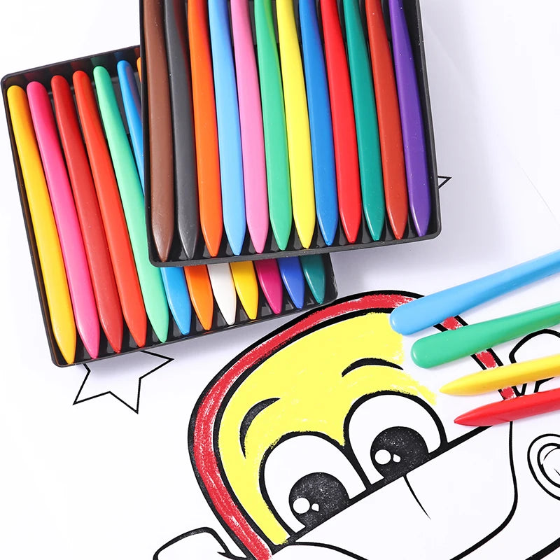 Triangular Plastic Crayons Non-Toxic – Set of 24