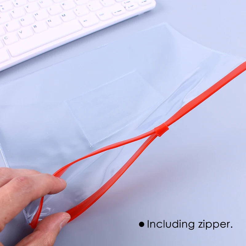 PVC Zipper Pouch Envelope with Label Pocket