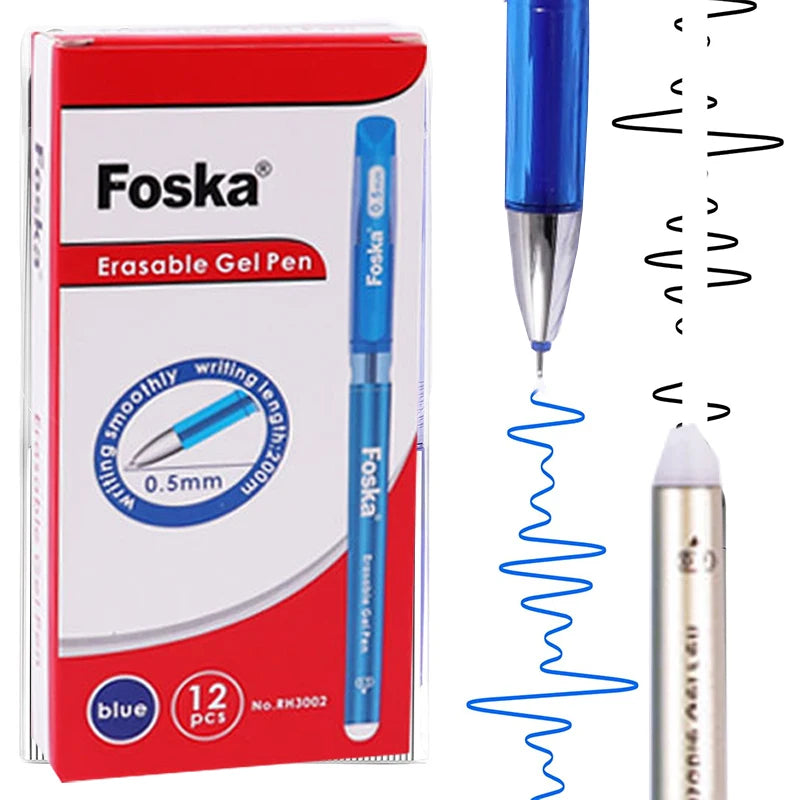 Erasable Gel Pen 0.5mm with Eraser – Blue