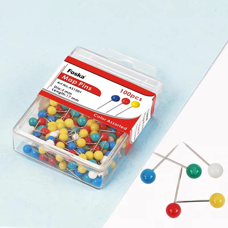 Ball Head Metal Map Pins 5mm – Box of 100