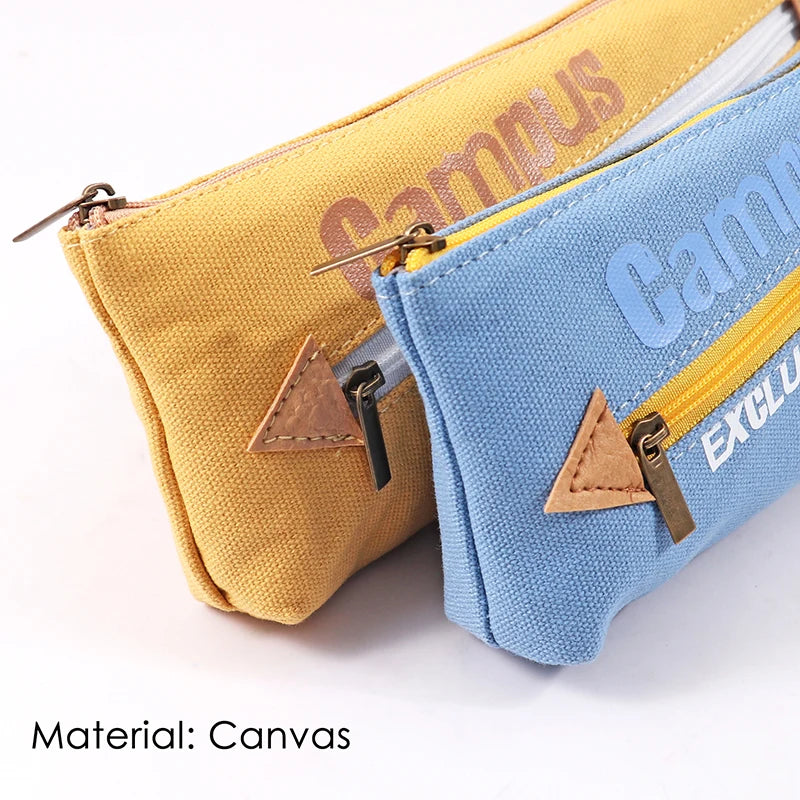 Canvas Waterproof Pencil Case for School and Office