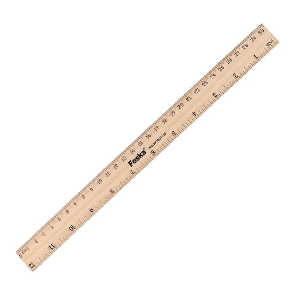 Natural Wood Double-Sided Ruler 30cm / 12in