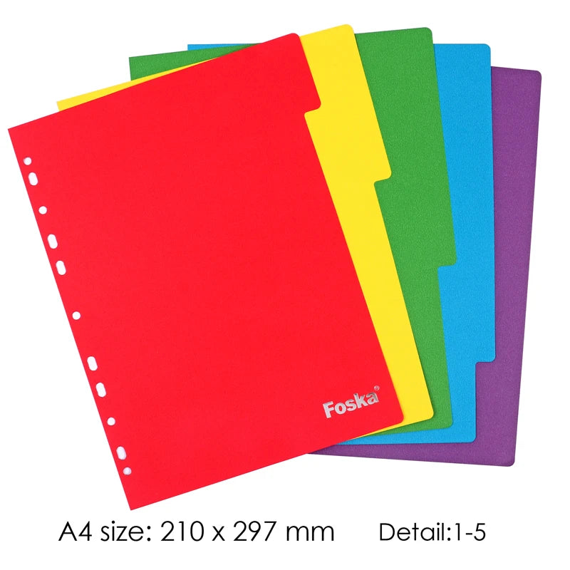 A4 Paper Index Dividers 180gsm – Assorted Colours