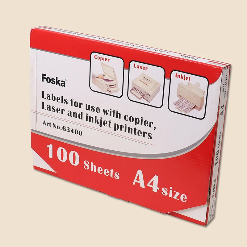 A4 Inkjet Printing Adhesive Label Sheets – Box of 100