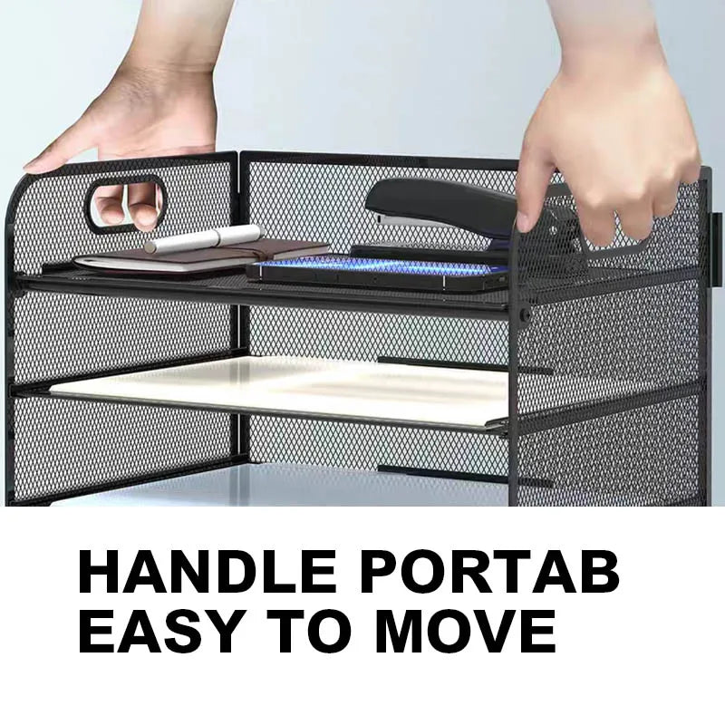 Iron 3-Tier Desktop Document Storage Rack