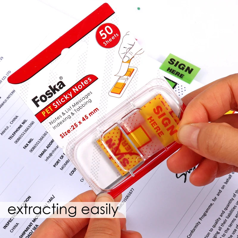 Sign Here Sticky Index Flags 25 x 45 mm – 50 Sheets