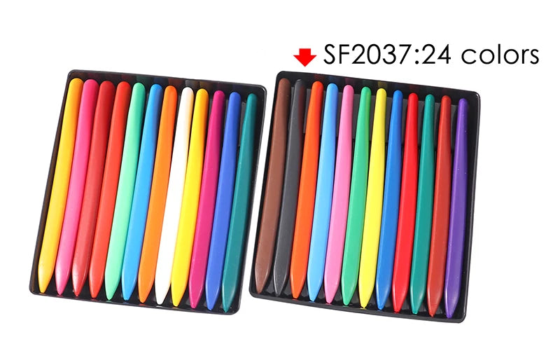 Triangular Plastic Crayons Non-Toxic – Set of 24