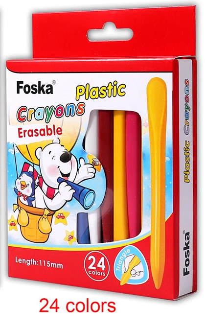 Triangular Plastic Crayons Non-Toxic – Set of 24
