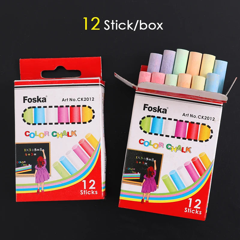 Dustless Colored Blackboard Chalk – Box of 12
