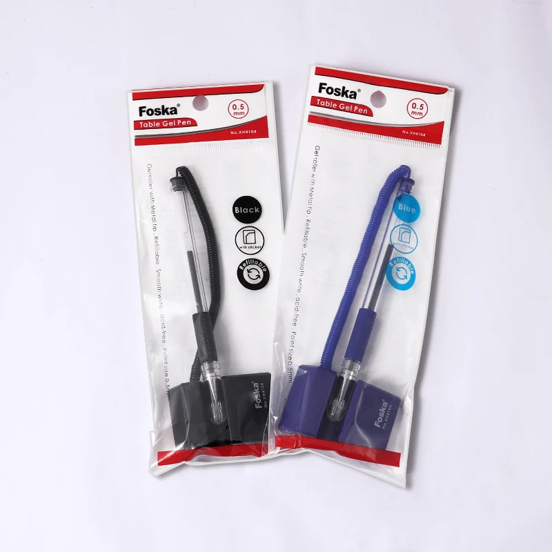 Desk Counter Gel Ink Pen with Security Chain