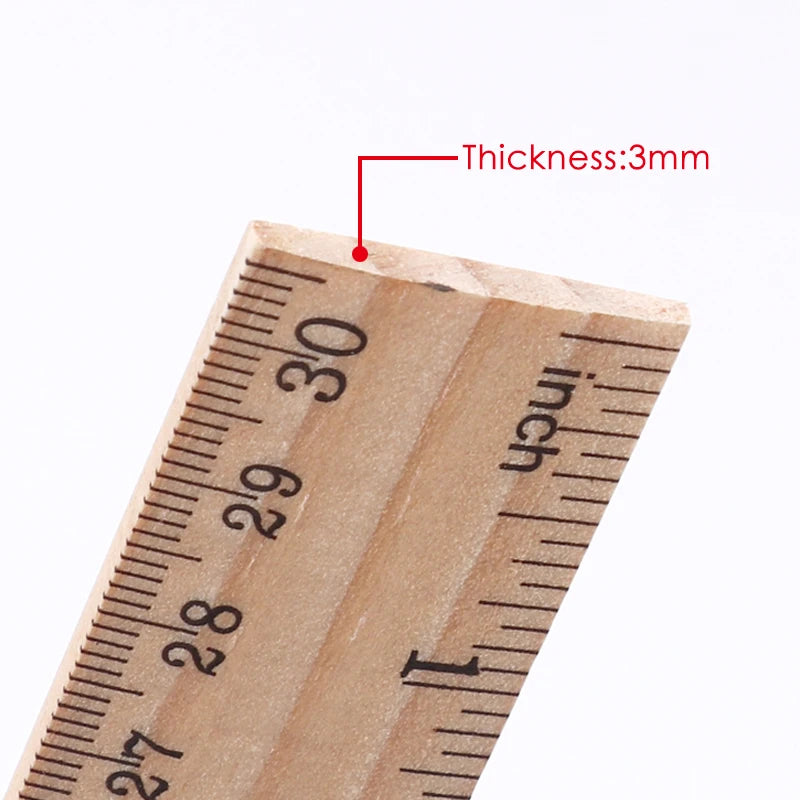 Natural Wood Double-Sided Ruler 30cm / 12in