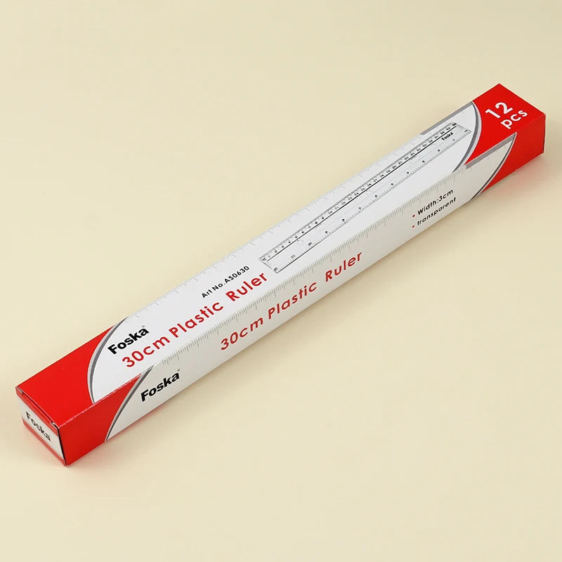 Wide Plastic Straight Ruler 30cm