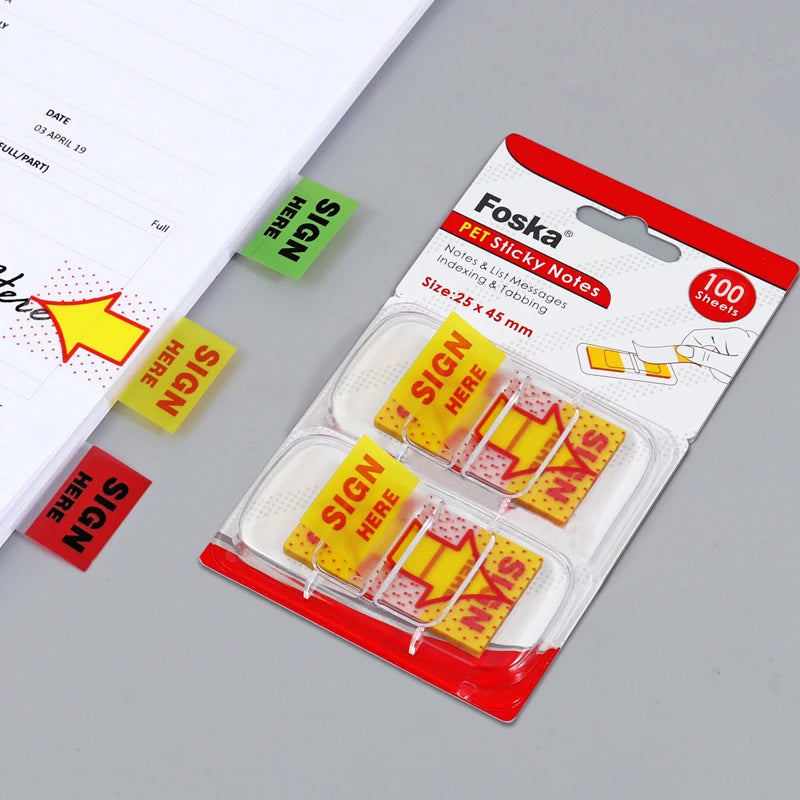 Sign Here Sticky Index Flags 25 x 45 mm – 50 Sheets