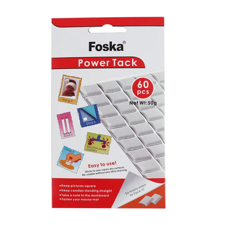 Removable Reusable Sticky Tack Strips 50g – White