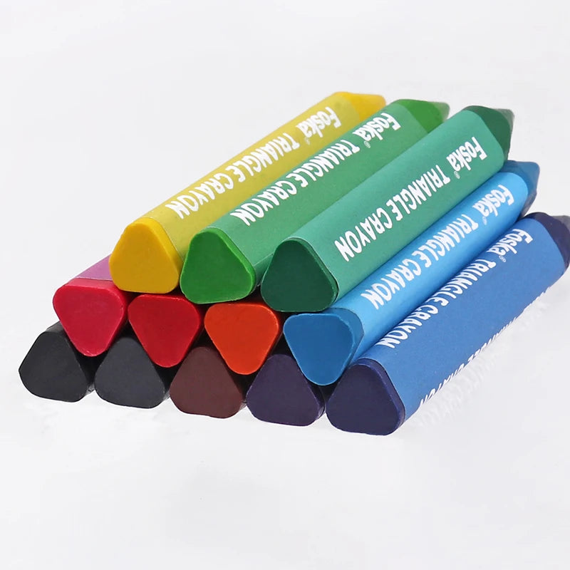 Triangle Wax Crayons for Kids – Set of 12