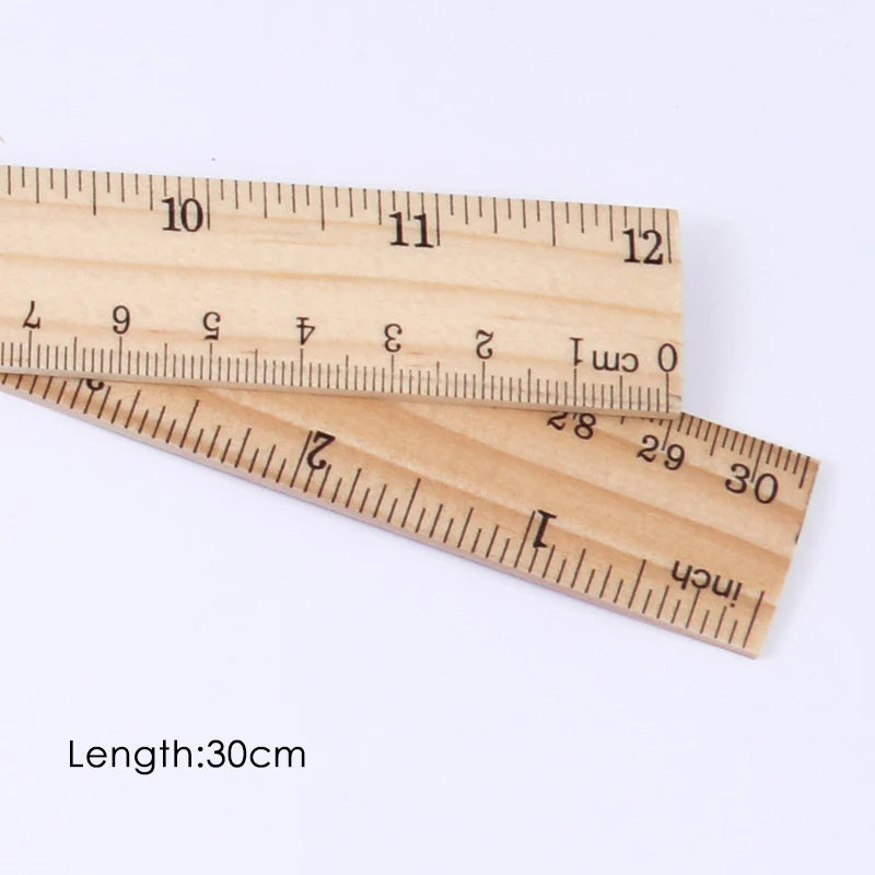 Natural Wood Double-Sided Ruler 30cm / 12in