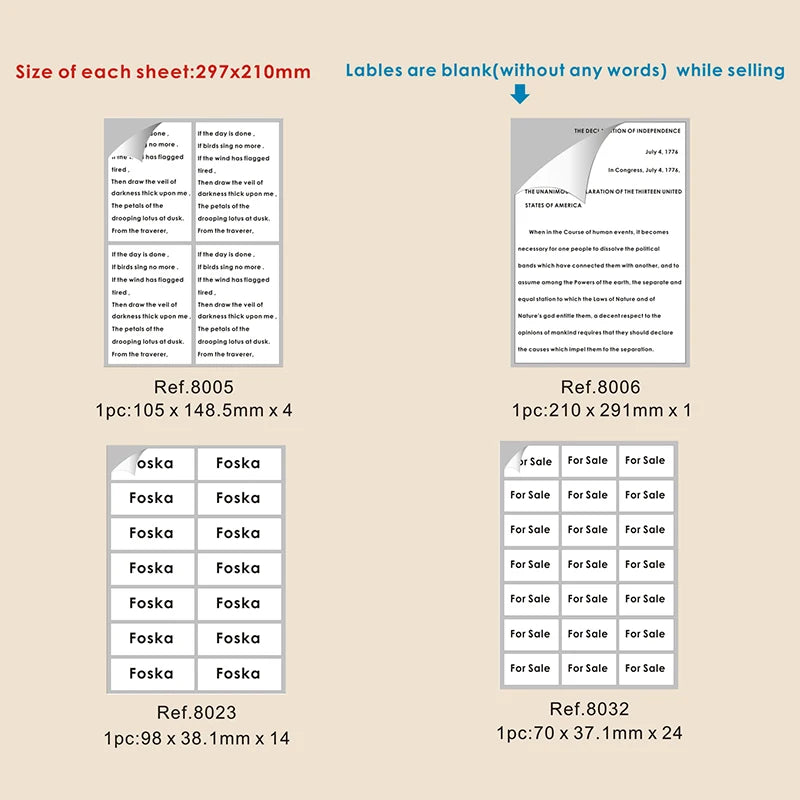 A4 Inkjet Printing Adhesive Label Sheets – Box of 100