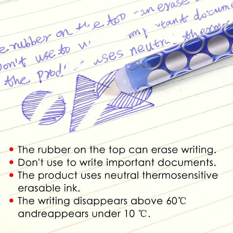 Erasable Gel Pens – Pack of 3 in Blue, Black and Red