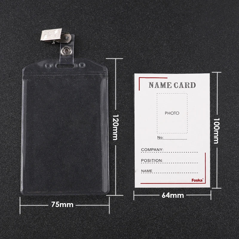 Soft PVC Vertical ID Badge Holder with Metal Clip 118 x 74mm