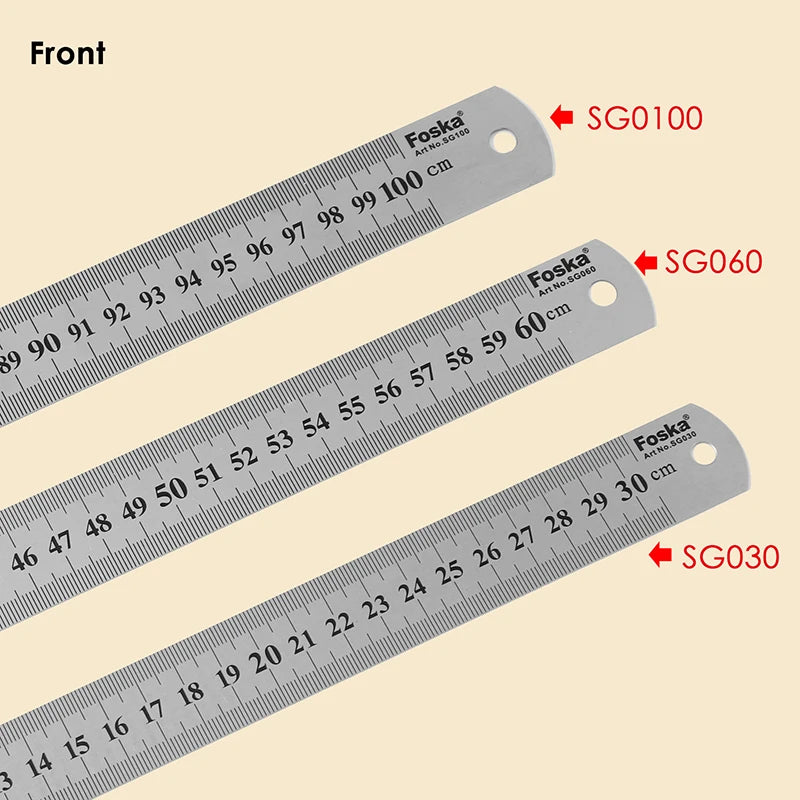 Stainless Steel Straight Ruler – 30 cm, 60 cm or 100 cm