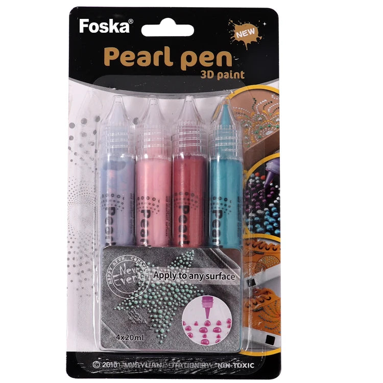 3D Pearl Paint Pens 20ml – Set of 4 Colors