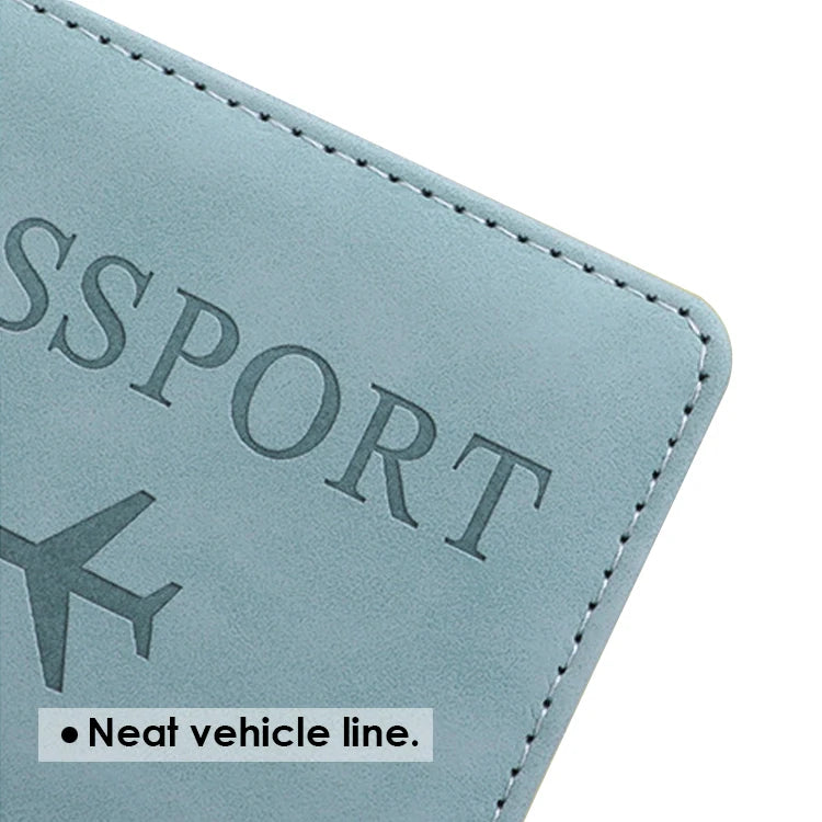 PU Leather Passport Holder Travel Wallet with 8 Card Slots