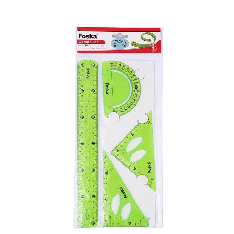 Flexible Geometry Ruler Set – 4 Pieces