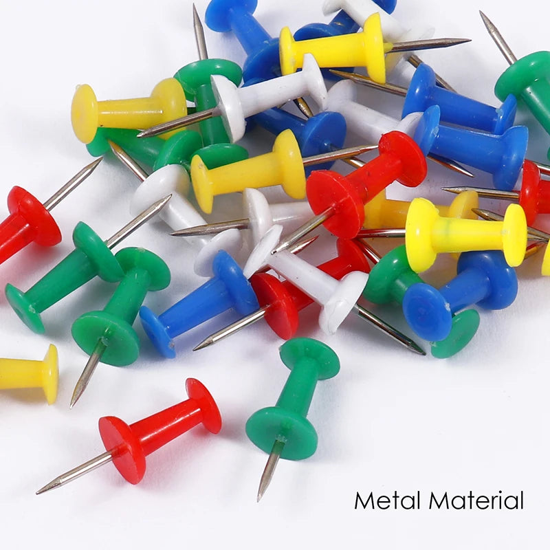 Assorted Color Plastic Push Pins 25mm – Box of 60