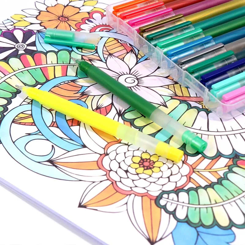 Metallic & Neon Gel Pen Set – 24 Colours in Reusable Box