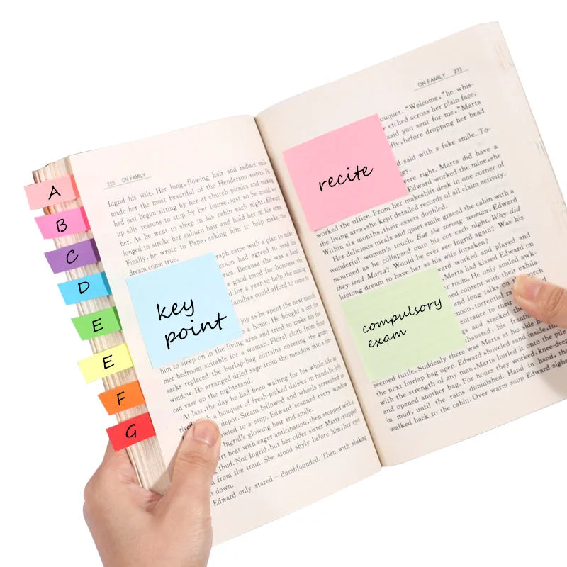 Kraft Paper Magnetic Sticky Memo Notes Set with Arrow Page Markers
