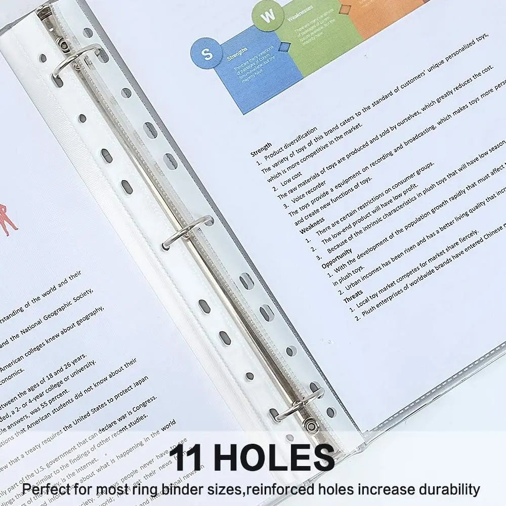A4 Punched Sheet Protectors – 11 Holes