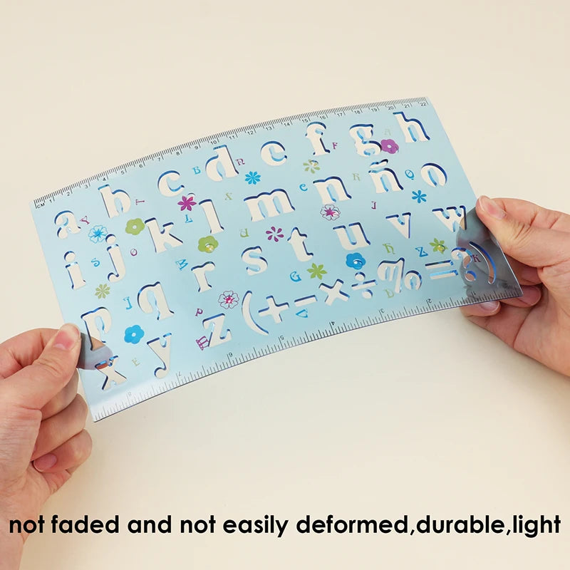 Alphabet Letter Stencil Ruler Set – 2 Pieces