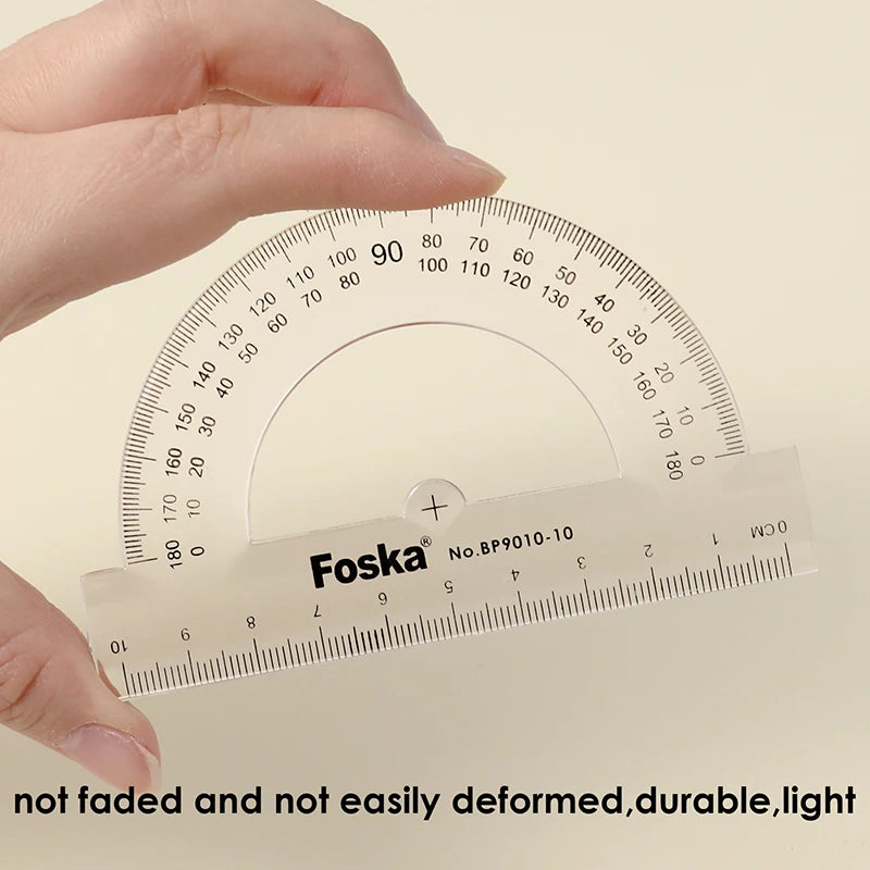 Clear Plastic Protractor 180 Degrees – 10cm
