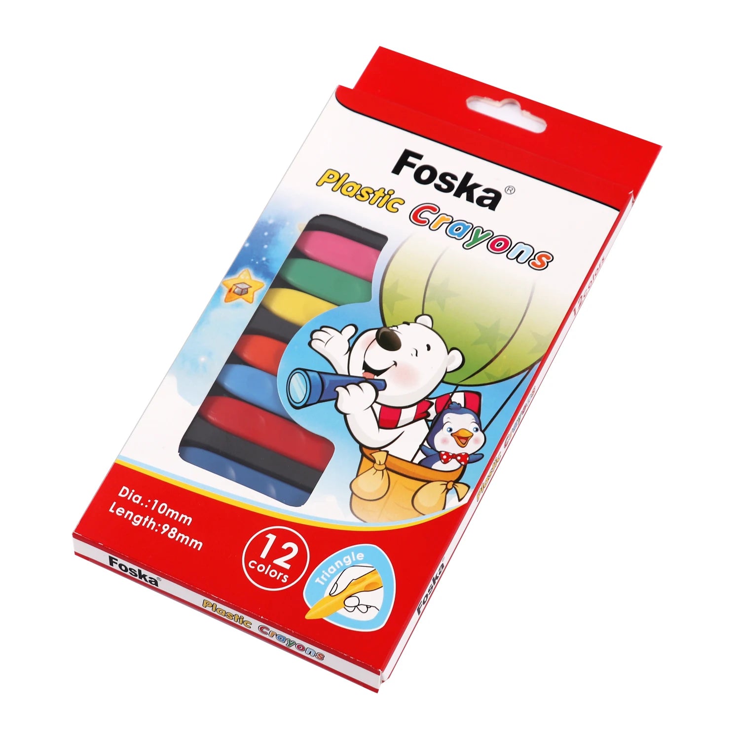 Triangular Plastic Crayons – Set of 12