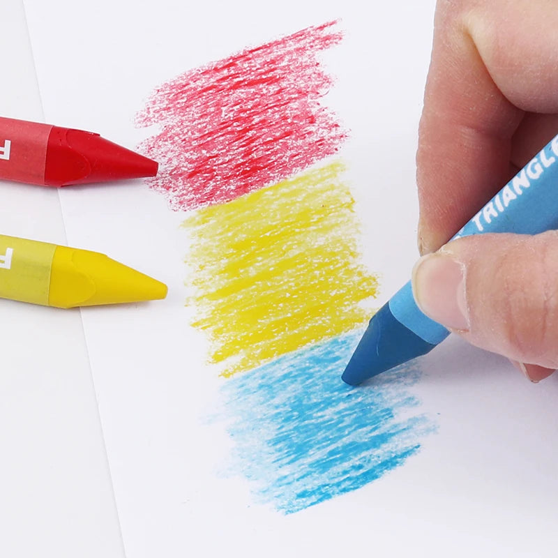 Triangle Wax Crayons for Kids – Set of 12
